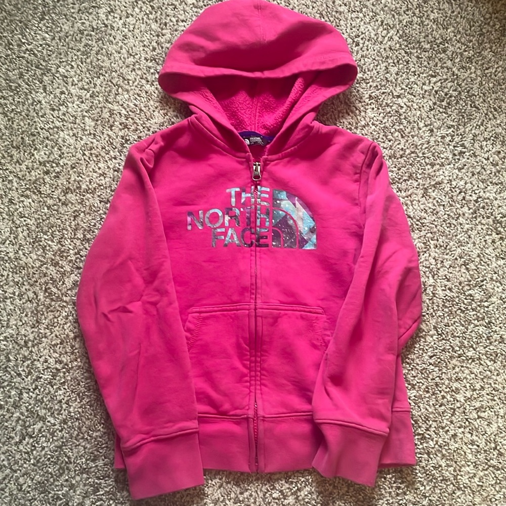 Kids The North Face Zip-Up Hoodie Pink Sz S (7/8)